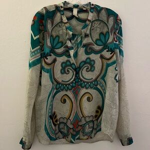Anthropologie Sheer Boho Blouse